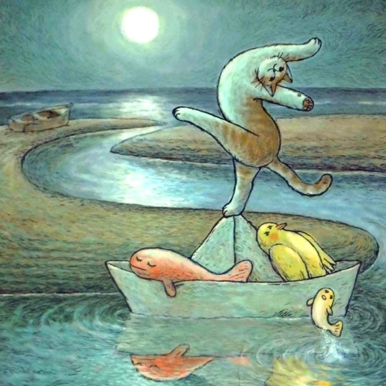 マイケル・ルーの絵画作品　タイトルは、初夏の夜